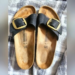 Women's Birkenstock Madrid Big Buckle Black sz 10